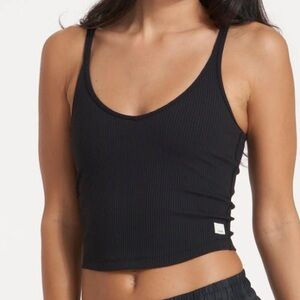 Vuori Black Ribbed Tank Top